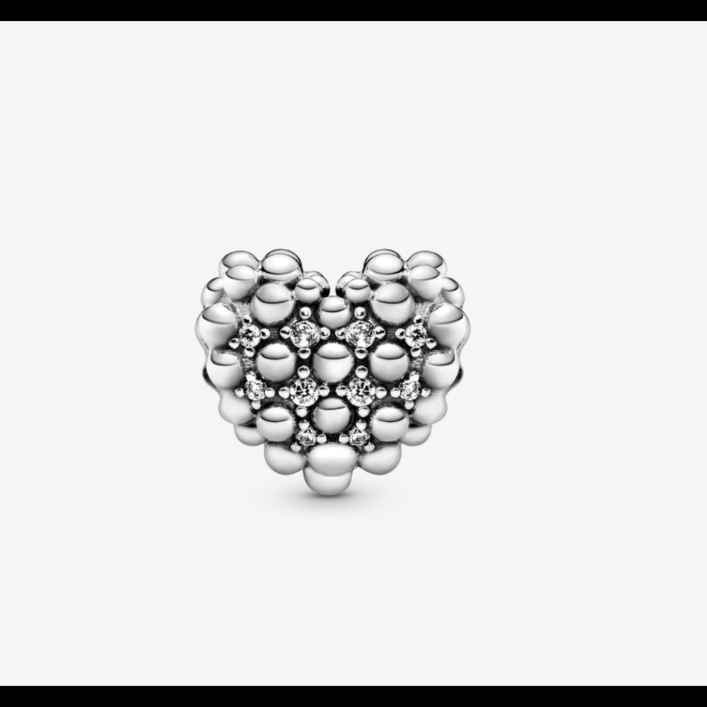 ❤️Pandora beaded sparkling heart charm